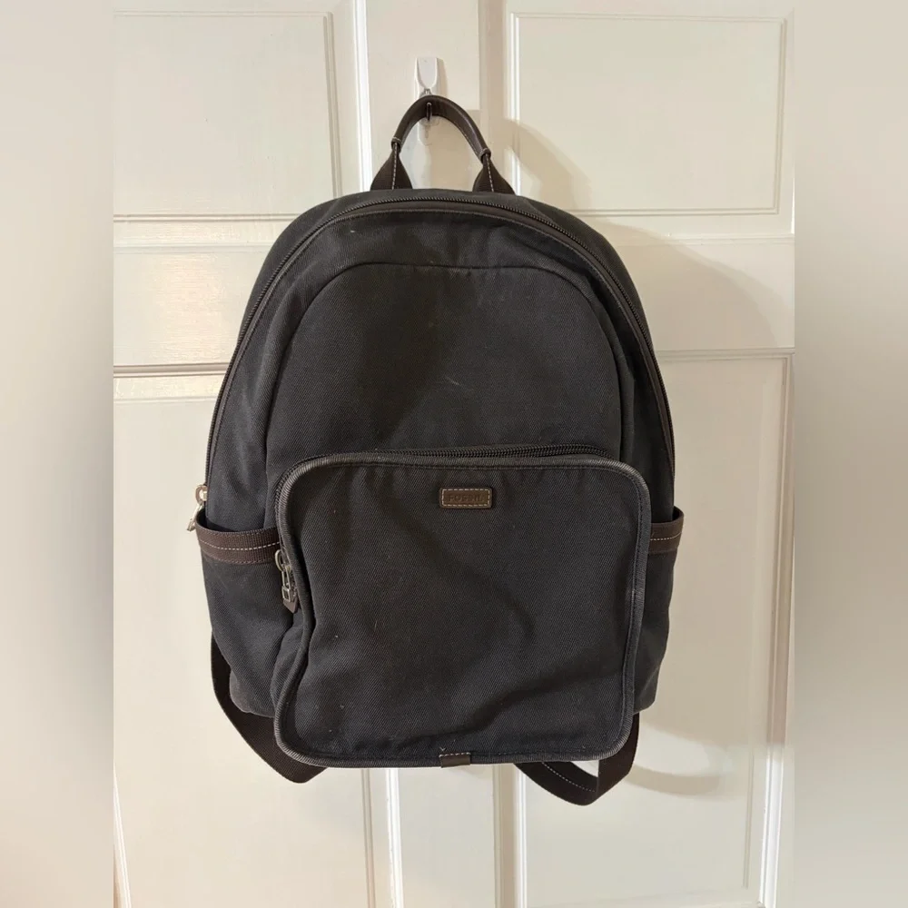 Fossil Travis Dark Brown Canvas Backpack
